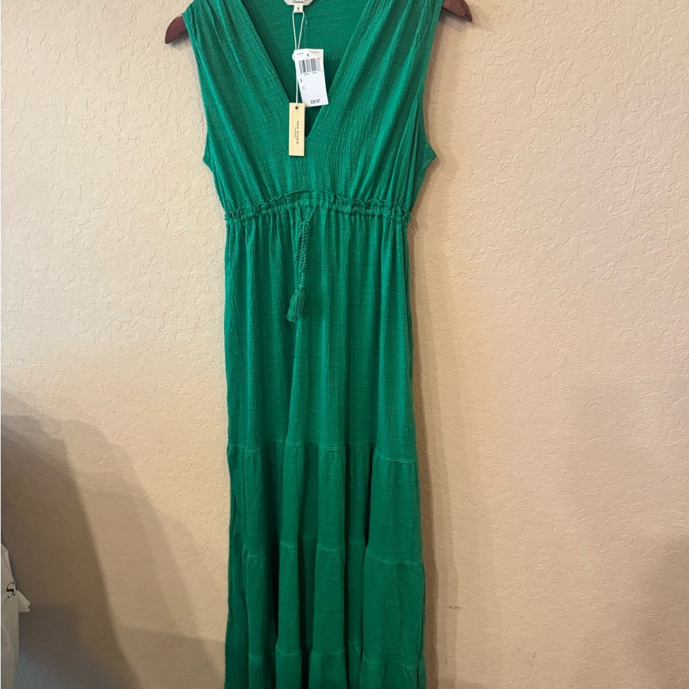 Max Studio Green Sleeveless V-Neck Sundress
